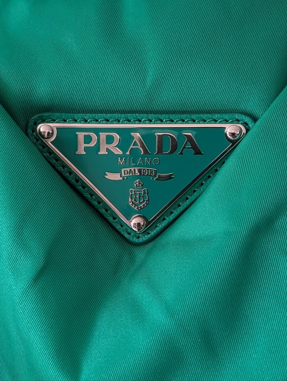Prada Hobo Green Quilted Nylon Tote Bag - Picture 2 of 4